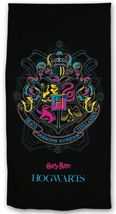 Badhandduk - Harry Potter - Hogwarts Logo - 70x140 cm - Härlig kvalitet 